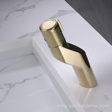 Bathroom Faucet Brass Button Splashless Basin Faucet